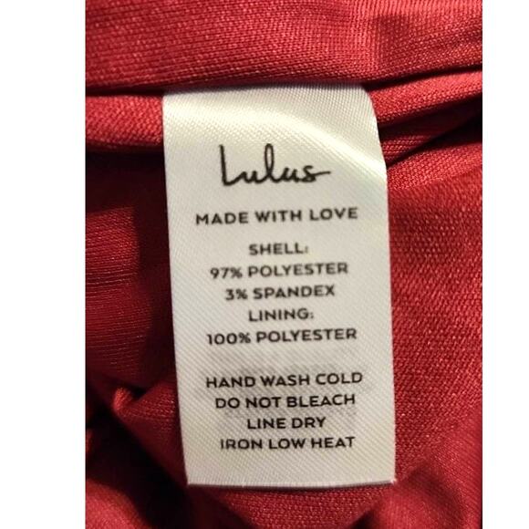 Lulus You're My Type Red Satin Jacquard Midi Slip Dress Size Small NEW - Picture 7 of 8